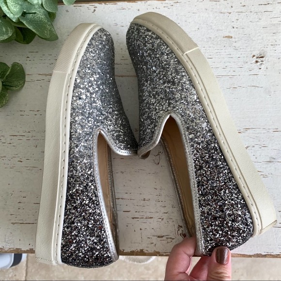 Blue by Betsey Johnson Eve Glitter Slip On Sneakers Silver - Picture 4 of 8